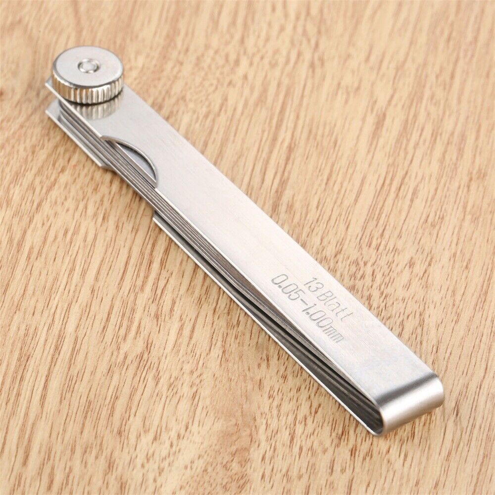 High Strength 13 Blade Metric 0.05mm-1mm Feeler Gauge for Metric Set 105mm Long