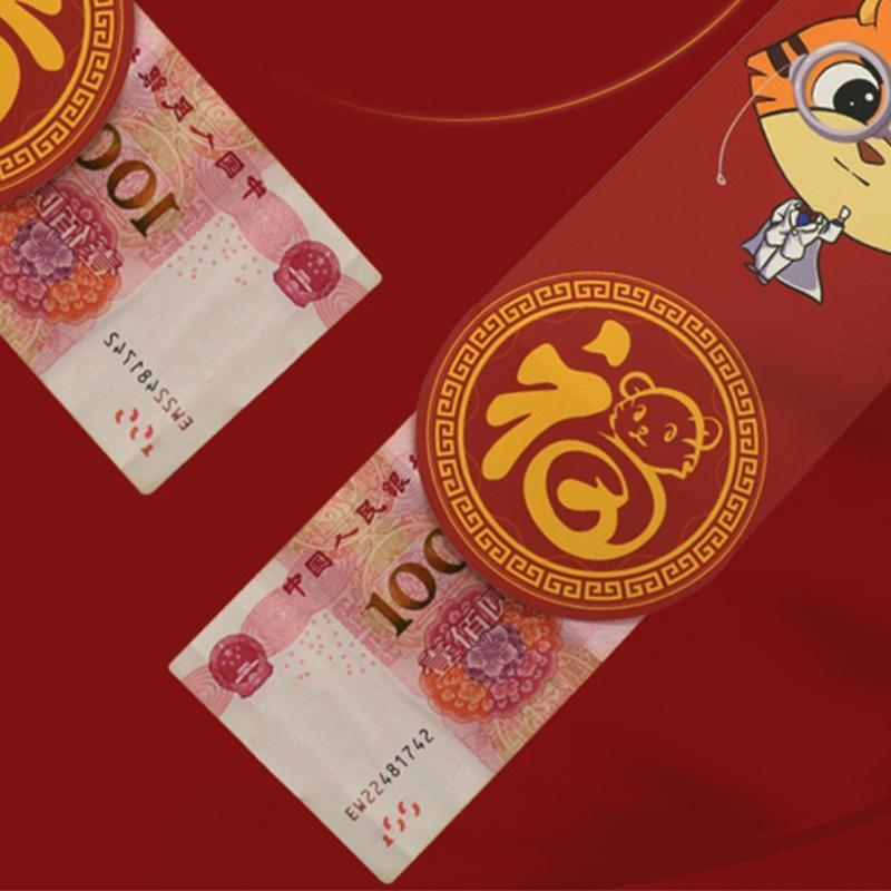 6pcs Chinese Red Envelopes HongBao Gift Wrap Bag Lucky Money Pocket for New Year