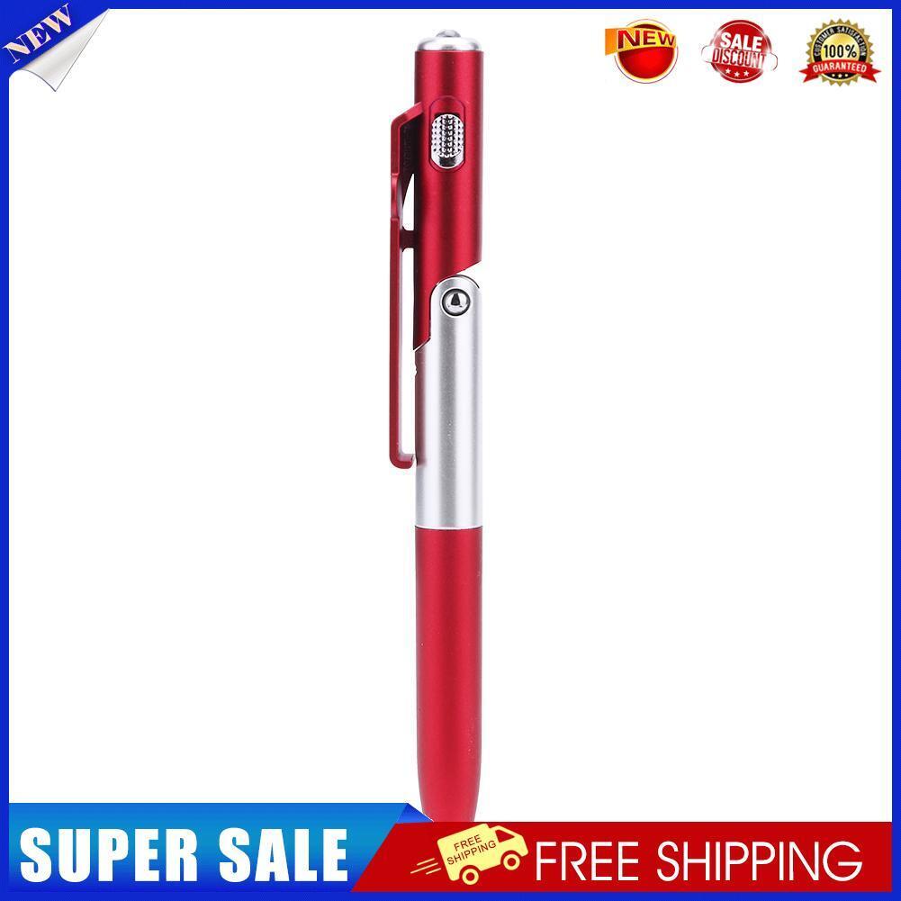 Multifunction Ballpoint Pen Folding LED Light Mobile Phone Stand Pen (Red