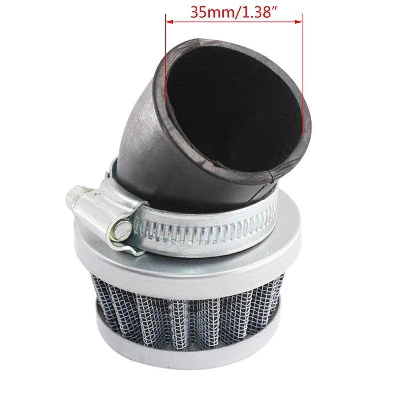 Motorcycle Go Karts ATVs 35mm Cleaner Clamp-on 45 Degree Bend Air Intake Filters