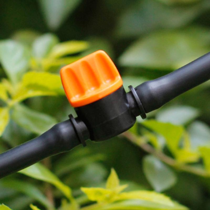 4/7-6MM Barbed + Flat Head Barb Water Valve Water Stop Connector for Garden 10PC