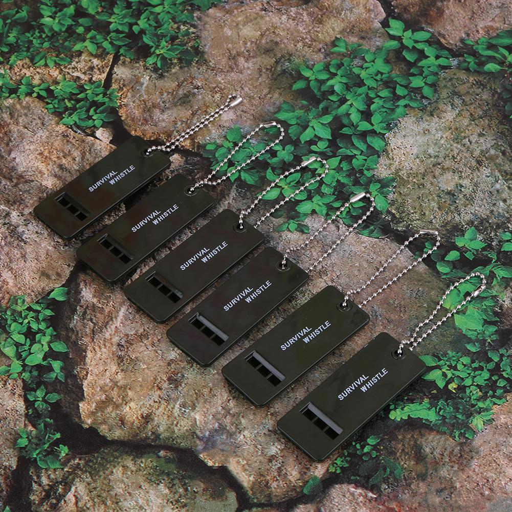 6pcs 3-Frequency Sound Outdoor Survival Whistles Emergency Rescue Kit