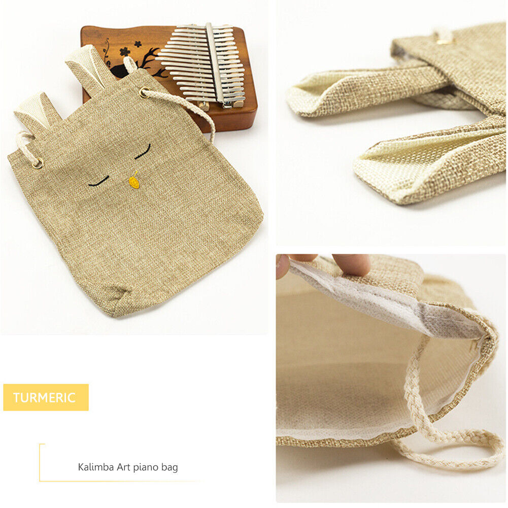 10/17/21 Key Kalimba Bag Cute Thumb Piano Sanza Mbira Shoulder Bag (Khaki)