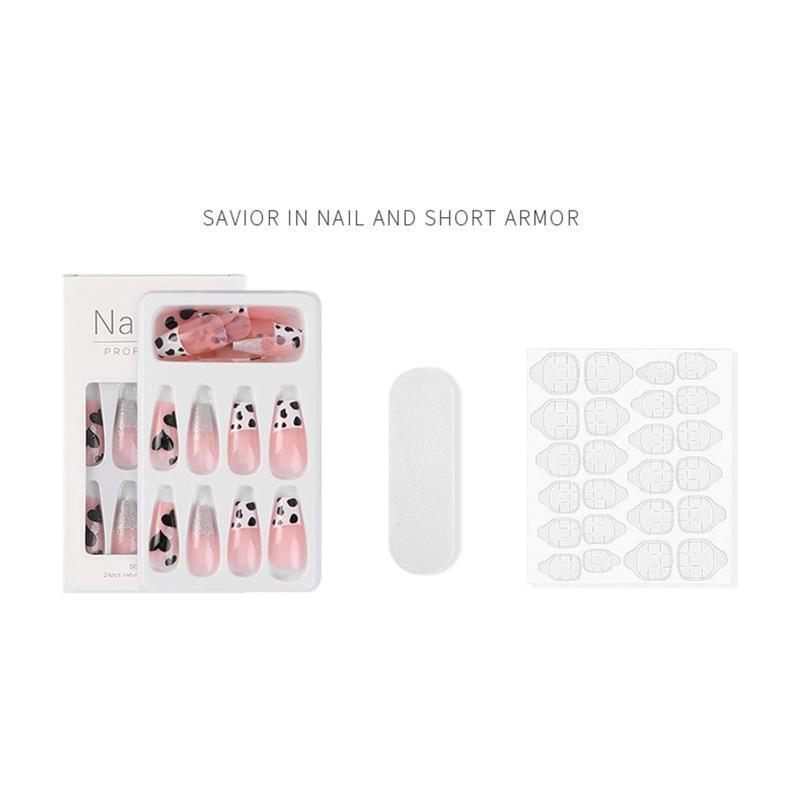 Press On Nails Cow Print Wearable False Nails Art DIY Fashion Manicure Tool