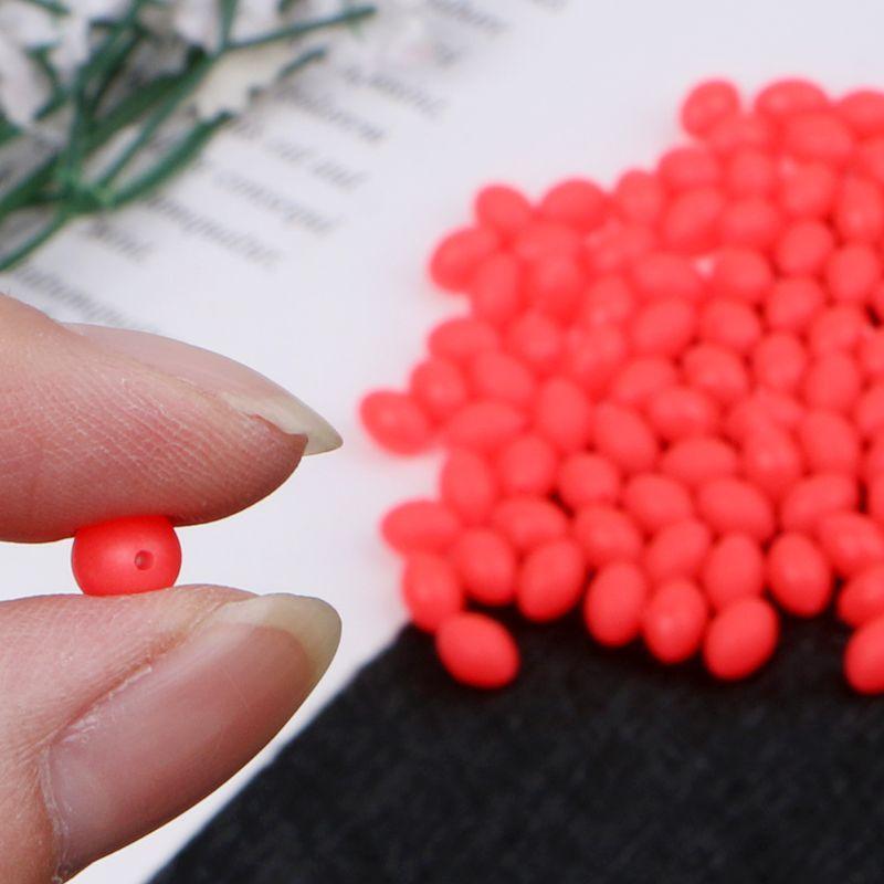 100Pcs Oval Luminous Fishing Lures Fishing Beads Sea Hard Floating Float Tackles