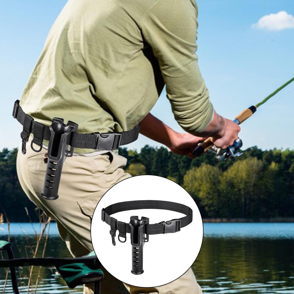 Adjustable Durable Fishing Rod Holder Belt Outdoor Storage Fishing Pole