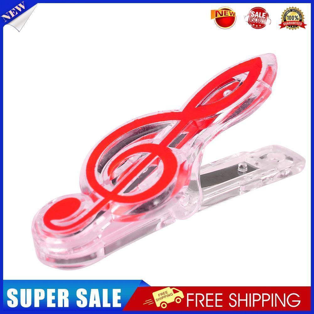 Plastic Musical Note Letter Paper Clip Piano Sheet Spring Holders (Red)