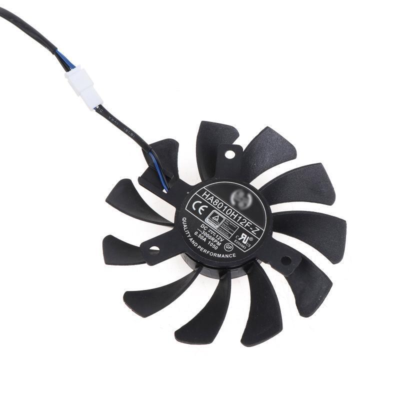 2PCS 75mm HA8010H12F-Z 2Pin for MSI GeForce GTX 1650 SUPER Graphics Card Fan