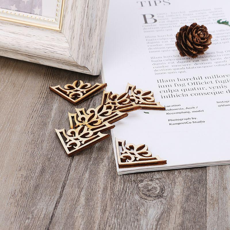 50 Pcs Horn Flower Shape Wooden Slices Craft Wood Cutout Christmas Party Decor