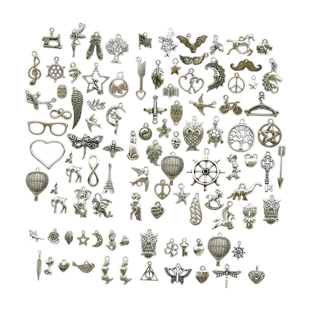 100pcs    Assorted Charms Pendants for Necklace Making DIY