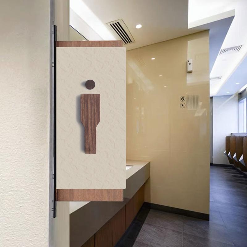 Wooden Male Female Signs Decorative Toilet Signs Self-adhesive Easy Installation