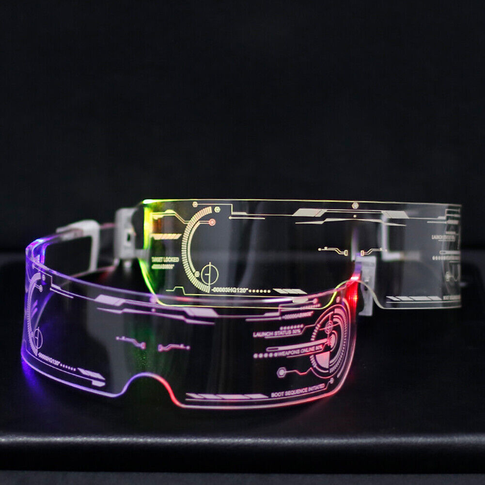 Colorful EL Wire Luminous Glasses Neon Party LED Light Up Visor Eyeglasses