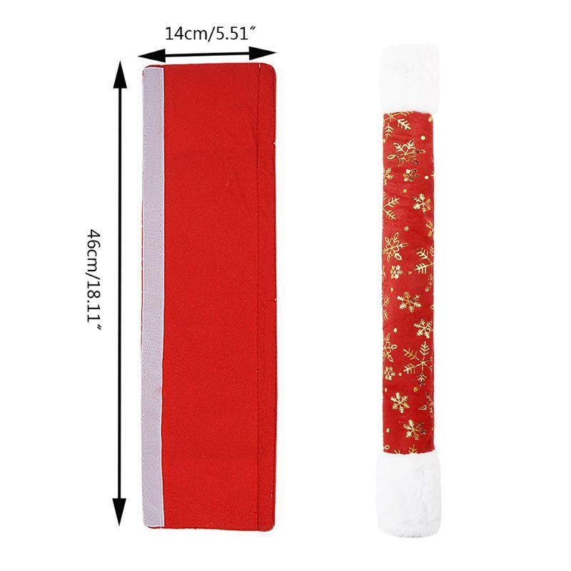 4pcs Gloden Snowflake Christmas Refrigerator Door Handle Cover Xmas Decoration