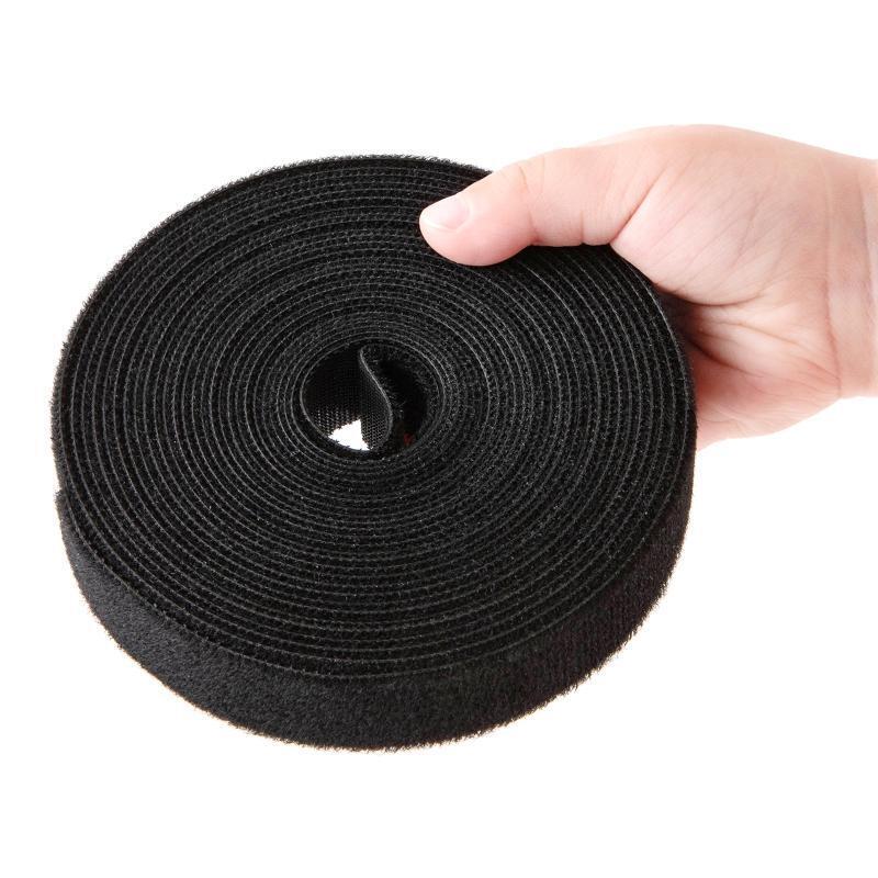 Black Sew On Hook & Loop Tape Fastening Nylon Fabric Tape 0.8-inch Wide Industry