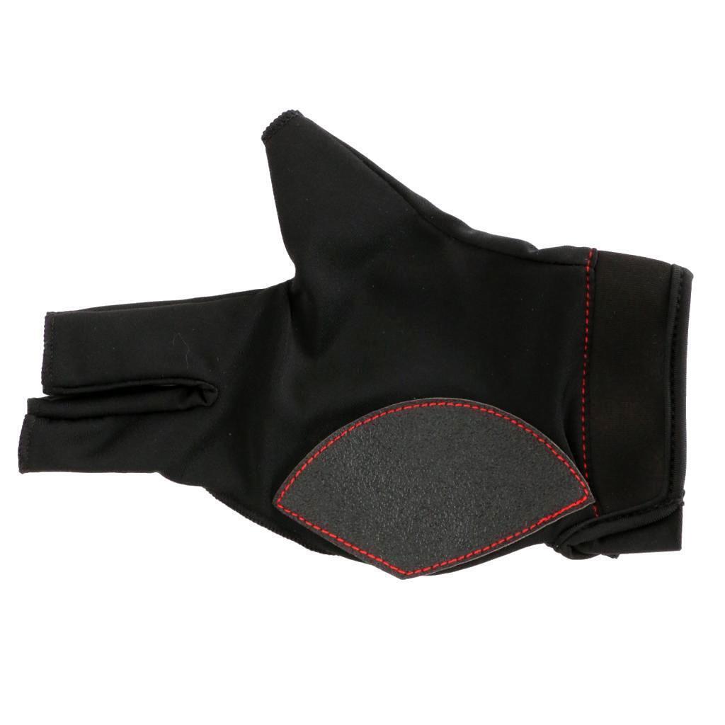 3-Finger Fingerless Right Hand Billiard Glove with 4 Pieces Pool Cue Chalk