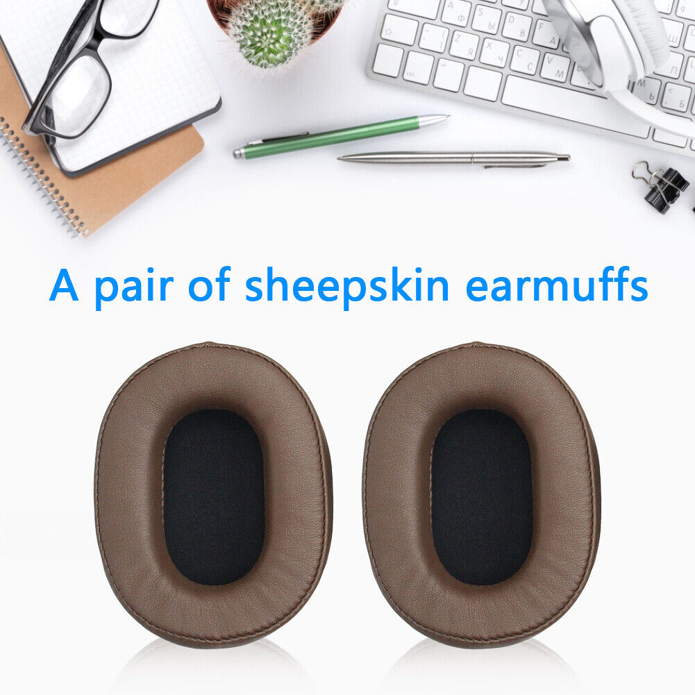 Sheepskin Ear Cushions for Audio Technica ATH M50x M20 M40 M40x (Brown)