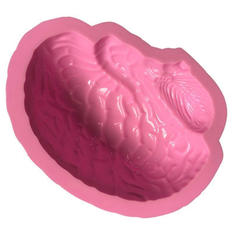 Human Brain Shape Pan Silicone Mold Halloween Cake Pudding Jelly Dessert Mould