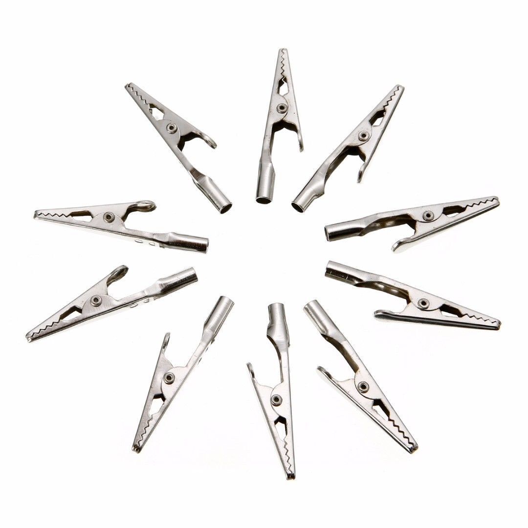 10pcs Single Prong Alligator Clips With Teeth Aligator Stainles Steel Clip Test