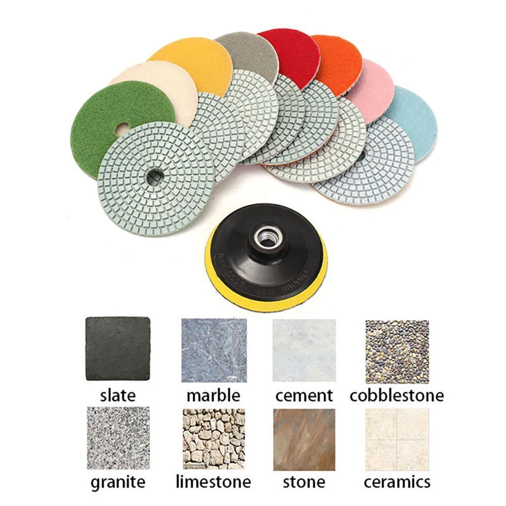 Tools 4 inch Diamond Polishing Pads Marble Polishing Grinding Discs Set Garden