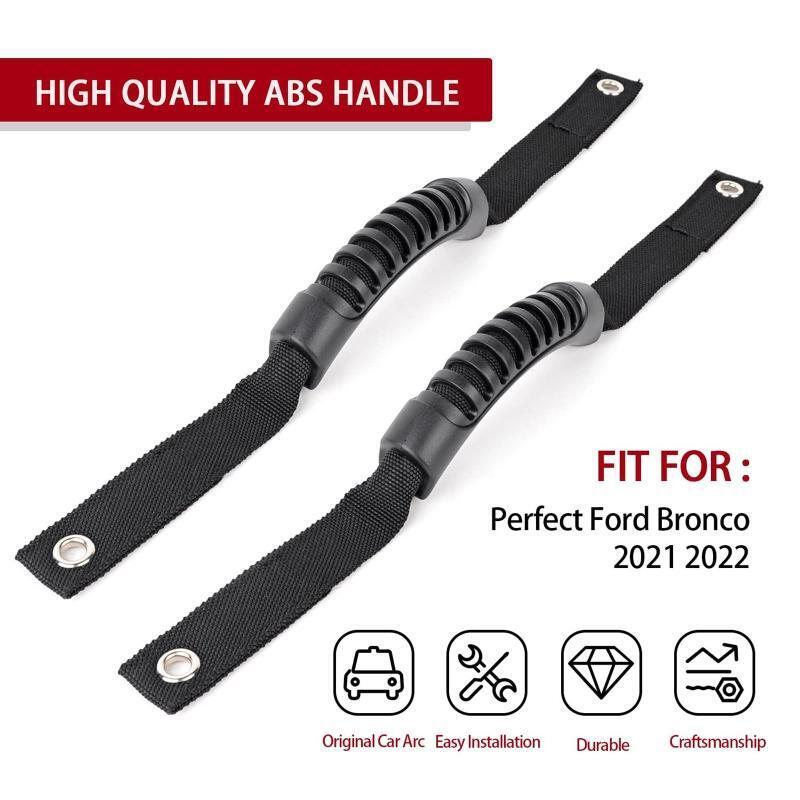 2Pcs Black Thin Ultimated Roll Bar Grab Paracord Handle Fit for Bronco 2021 2022