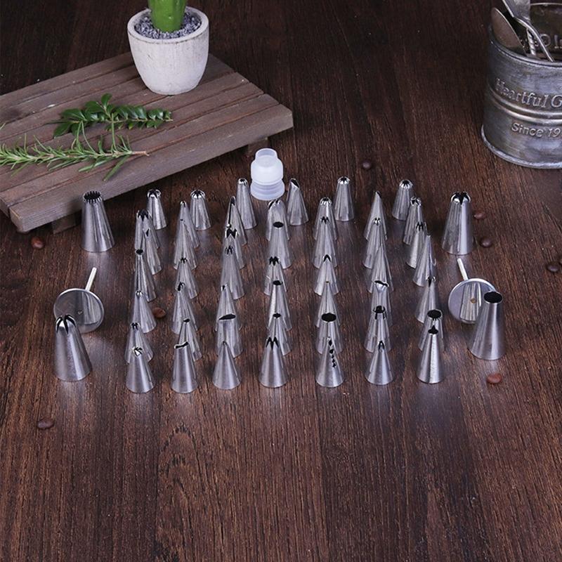 52 Pieces Stainless Steel Icing Piping Cake Nozzles with Storage Box Durable Use
