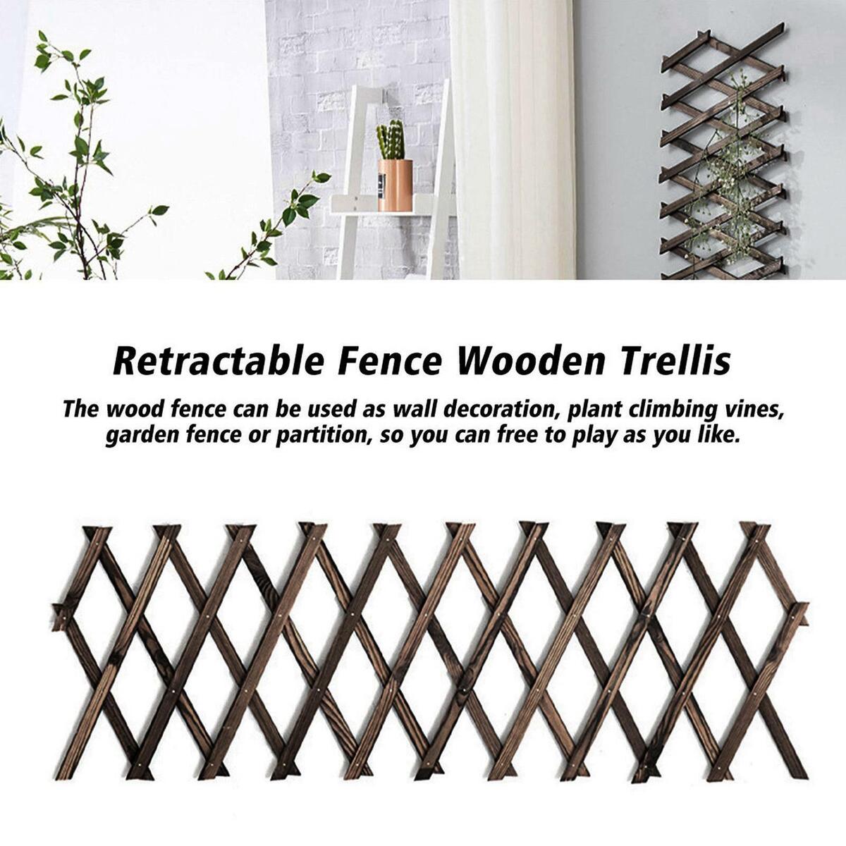 Extendable  Wooden Trellis Screening Fence Lawn Decor Flowers Growing