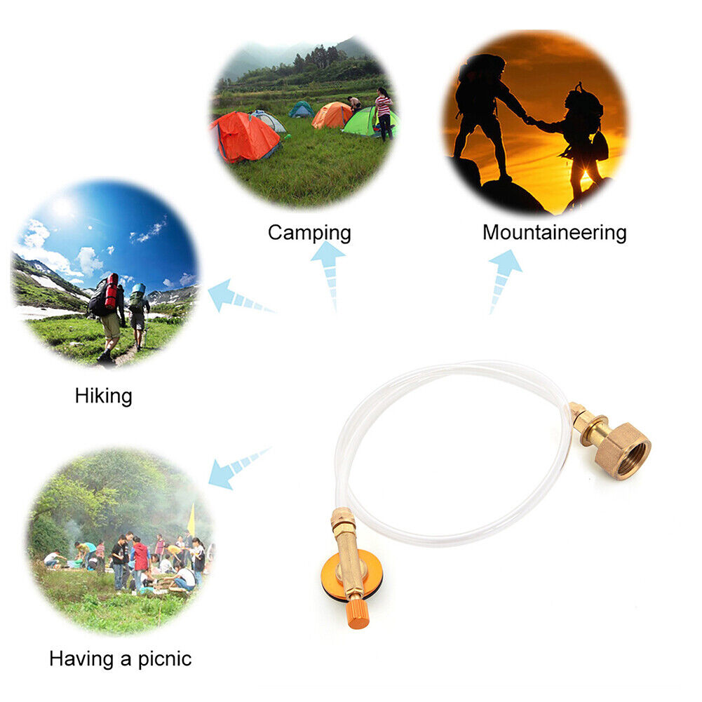 Outdoor Camping Picnic Gas Refill Pipe Cook Propane Flat Cylinder Tank Tube