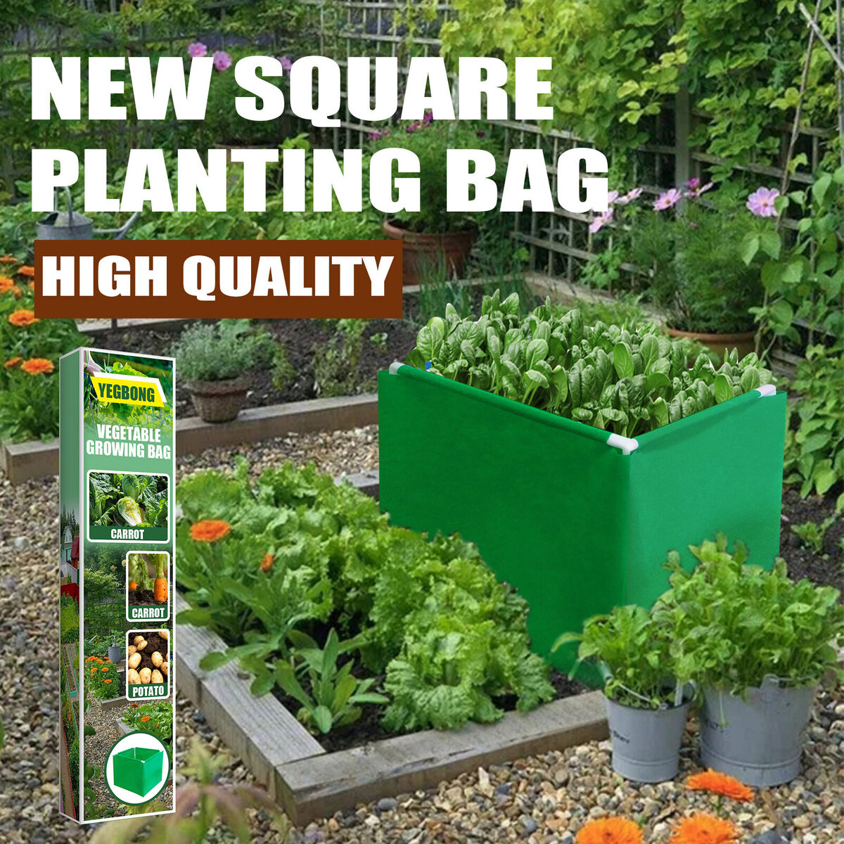 Grow Bags - Lawn Gardening Growing Planting Pots Container for Vegetable