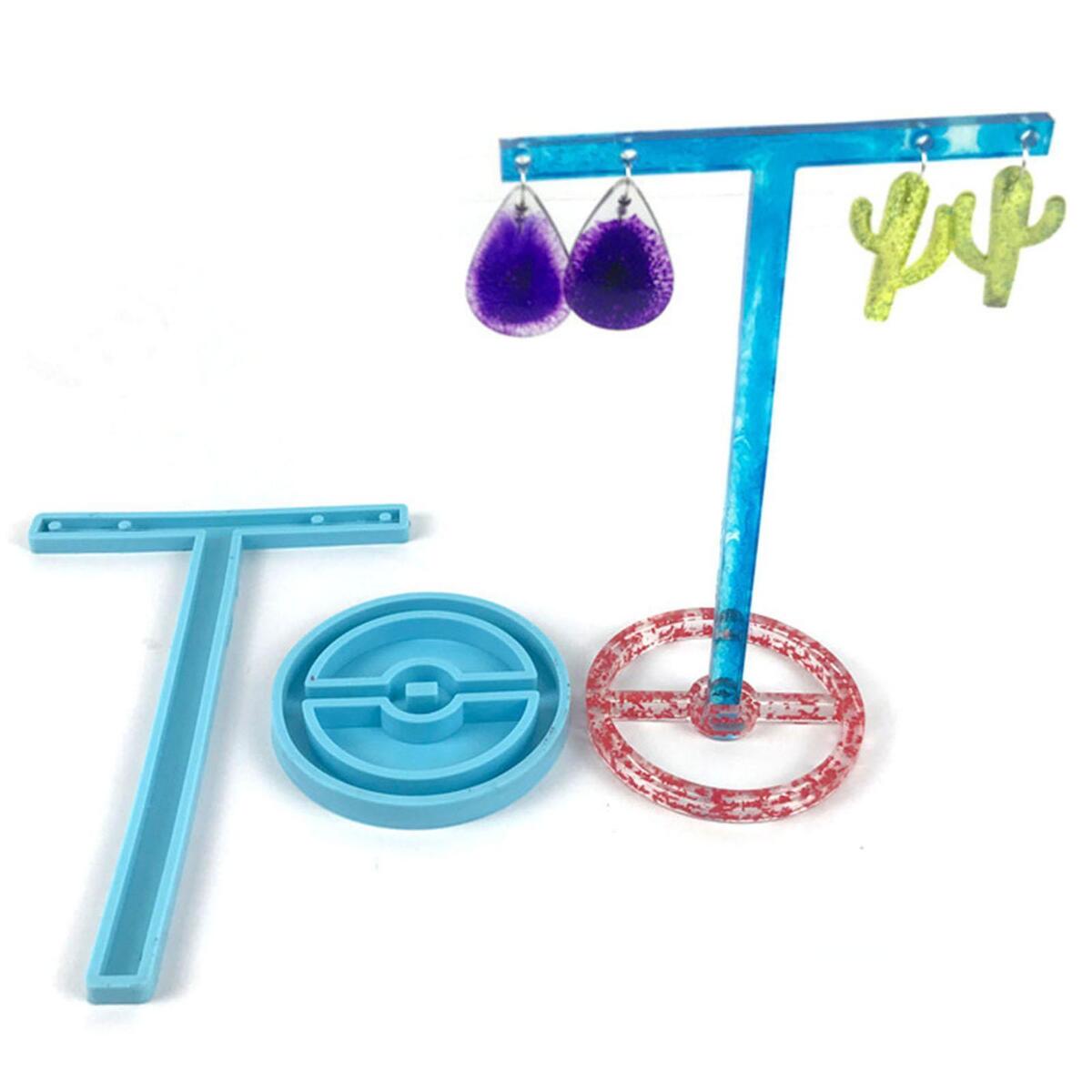 T Shape Jewelry Display Rack Silicone Mold Casting Mold DIY Home Decor Gift