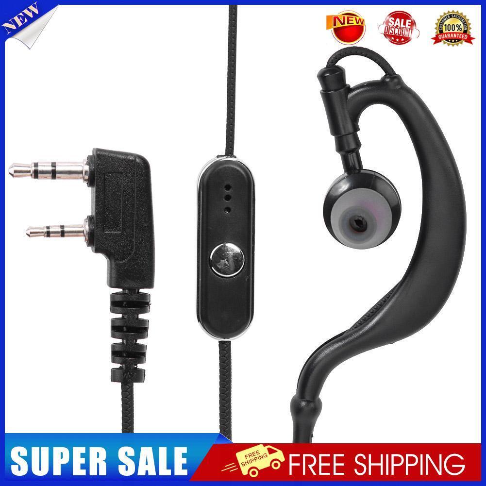 G Shape 2pin K Type In-ear Earpiece with PTT Mic for Baofeng Kenwood Radio