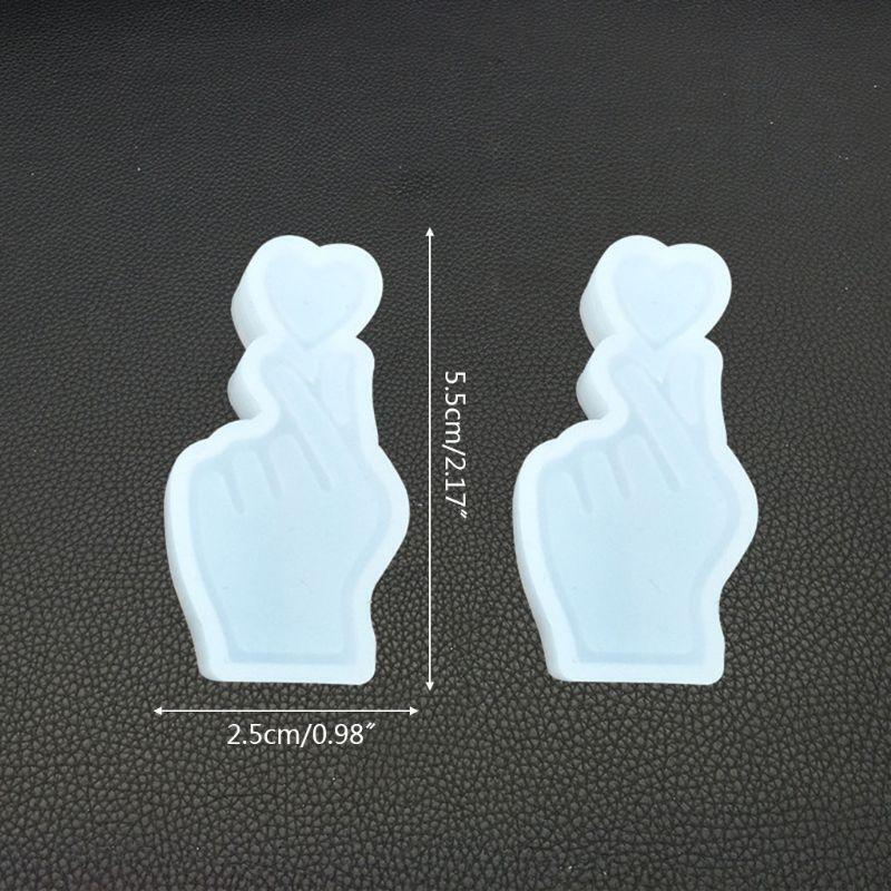 Handmade Finger Heart Silicone Molds DIY Crystal Drop Adhesive Pendant Art Mould