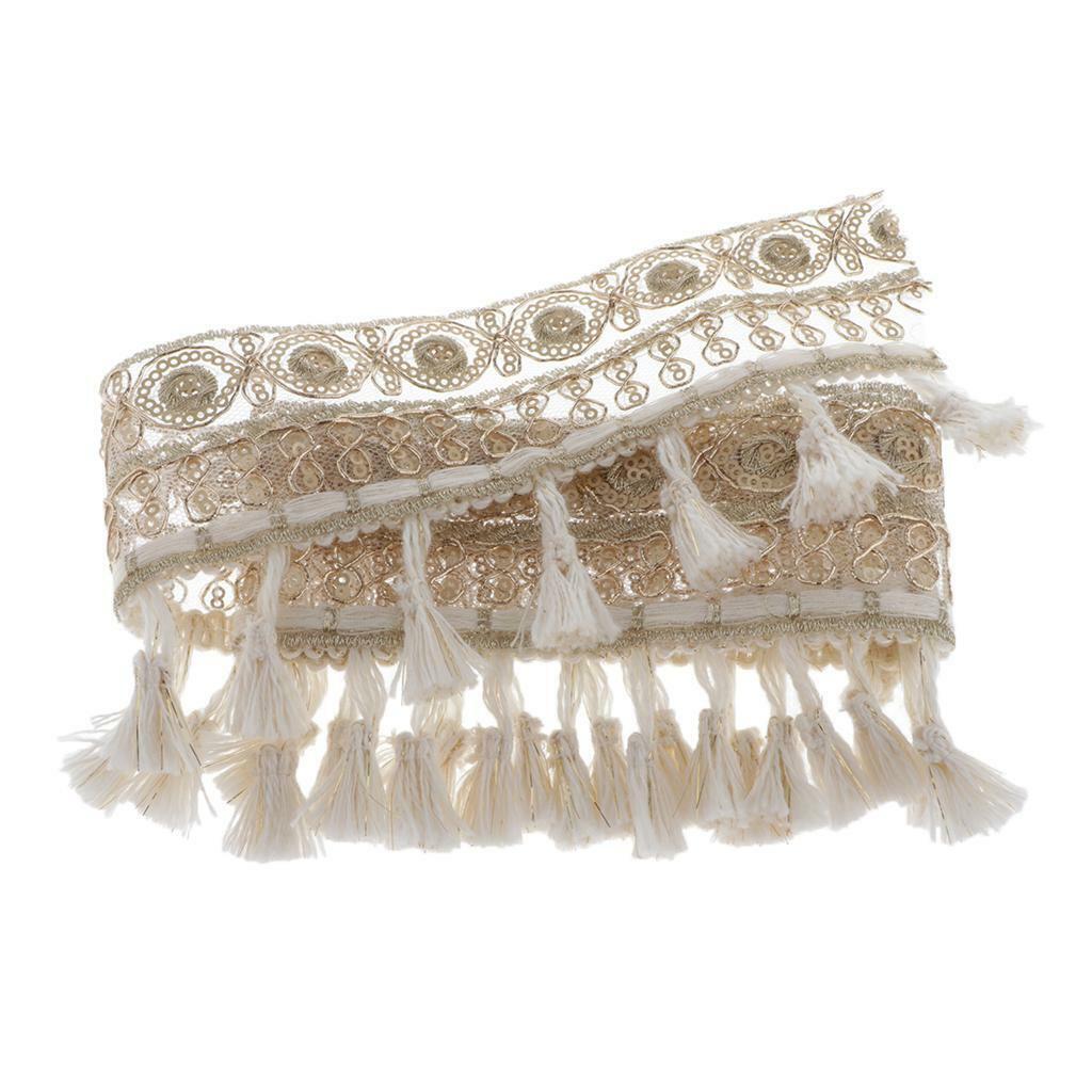 4× 1 Yard Fringe Jacquard Ribbon Lace Sewing  for  Clothes