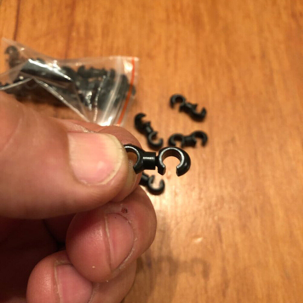 10pcs Bicycle Brake Gear Cable S Style Clips Hose Guide Line Hook (Black)