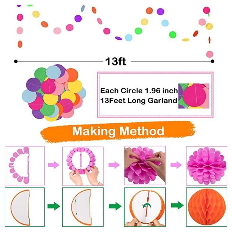 Birthday Decoration Happy Birthday Banner Hanging Swirl Decoration Supplies