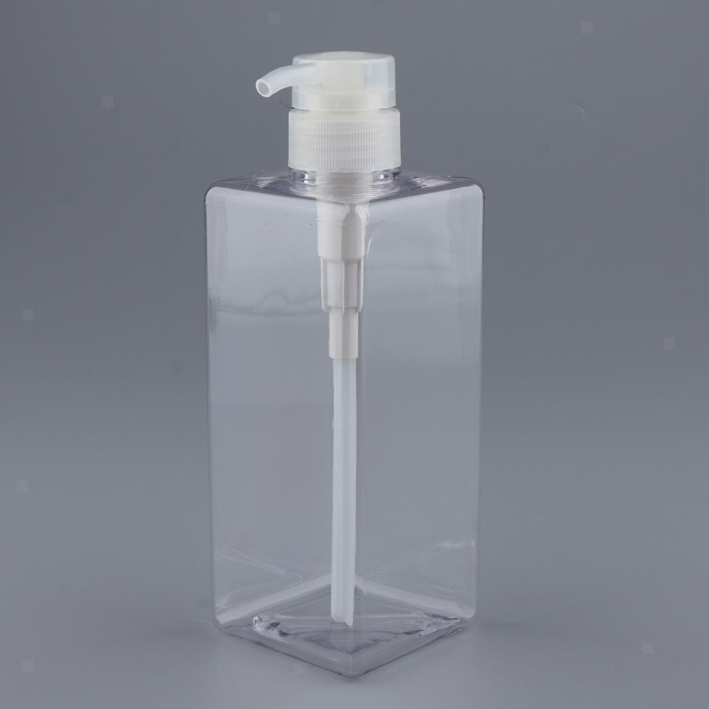 3x Empty Plastic Shampoo Conditioner Pump Bottle Refillable Container Clear