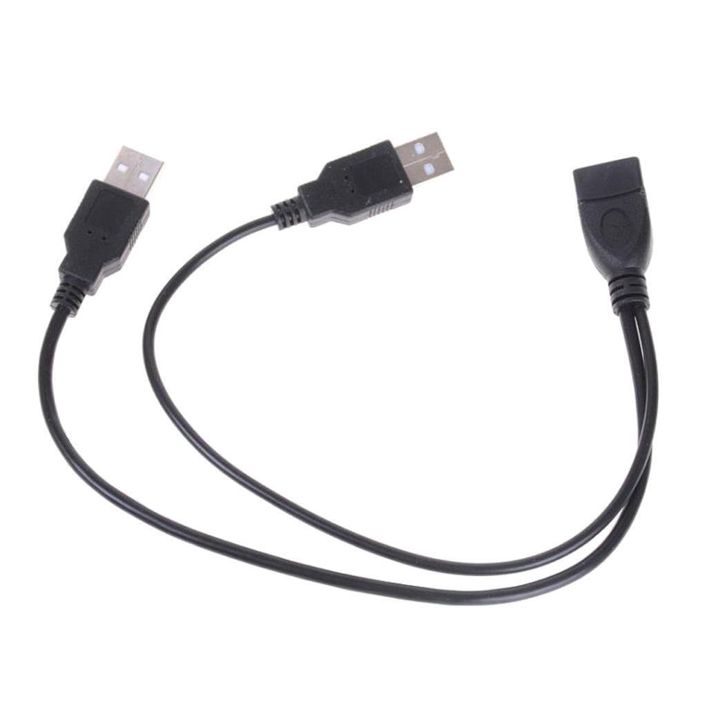 USB 2.0 socket to two USB male splitter hub charger data cables