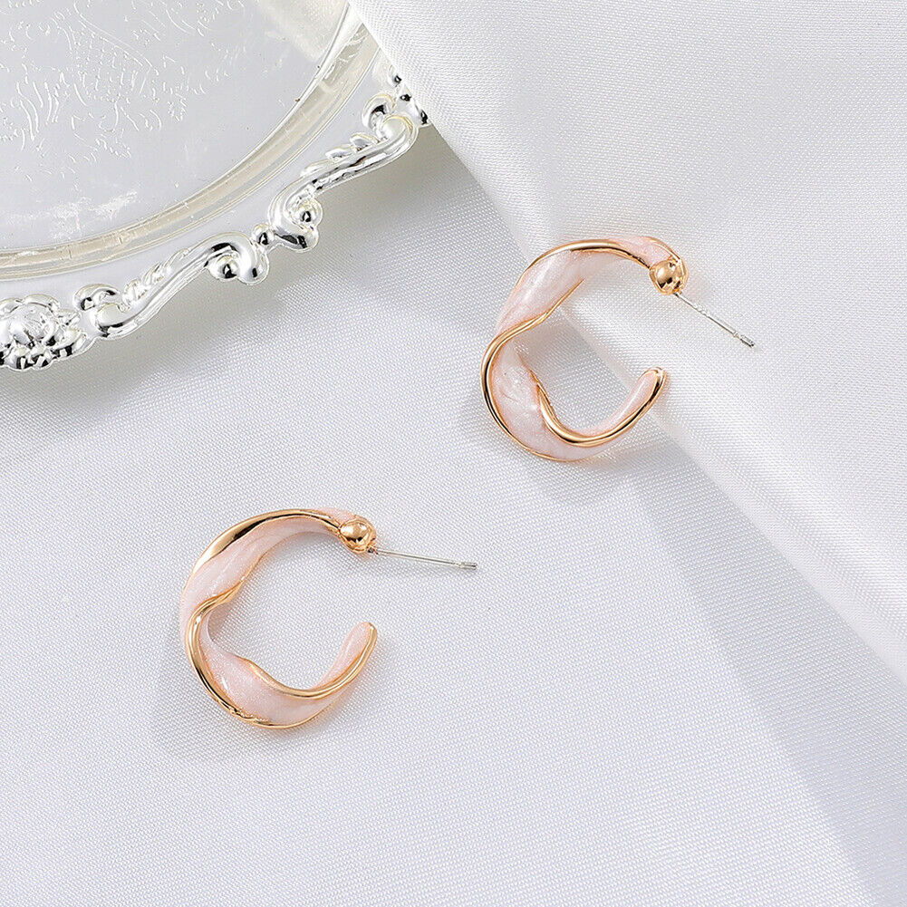 Fashion Alloy Spiral Stud Earrings Hanging Drop Earrings Female Jewelry