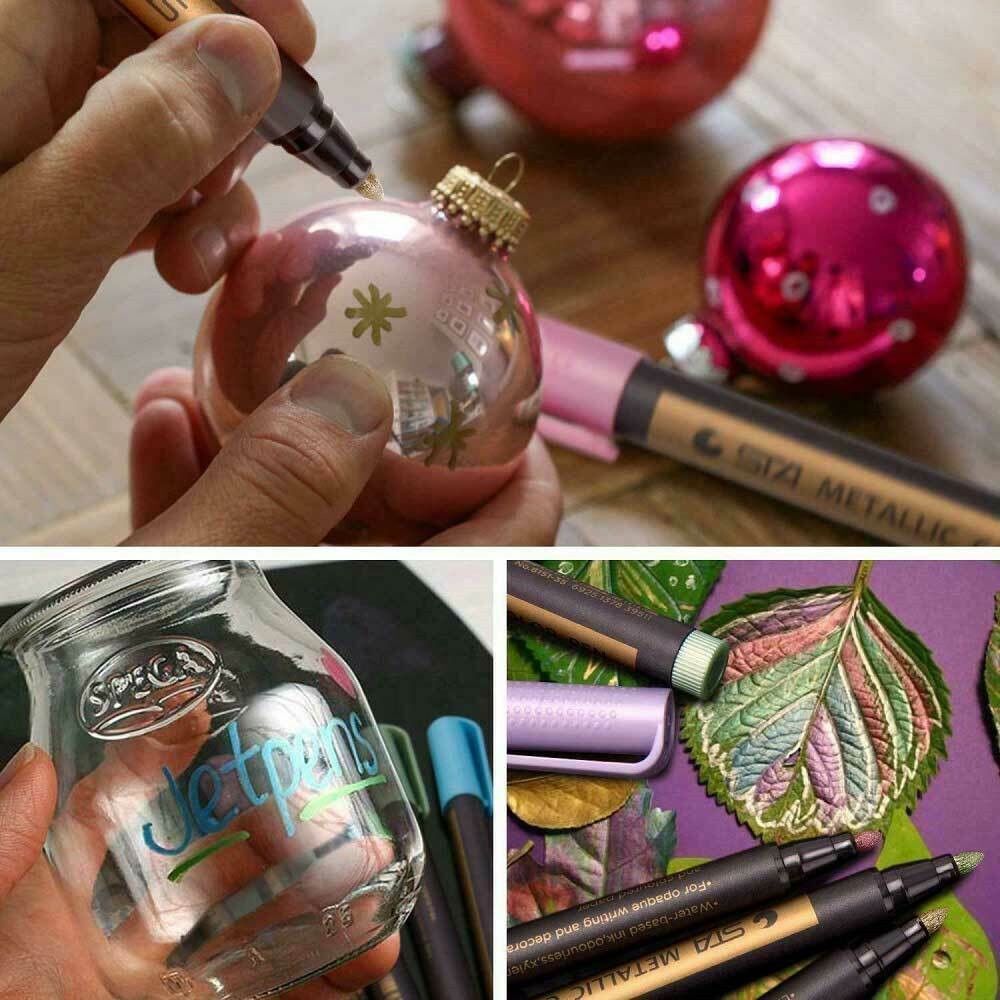 Colorful Marker Pen Set Metalic Paint Writing Supplies Albums Photo Ink Pen