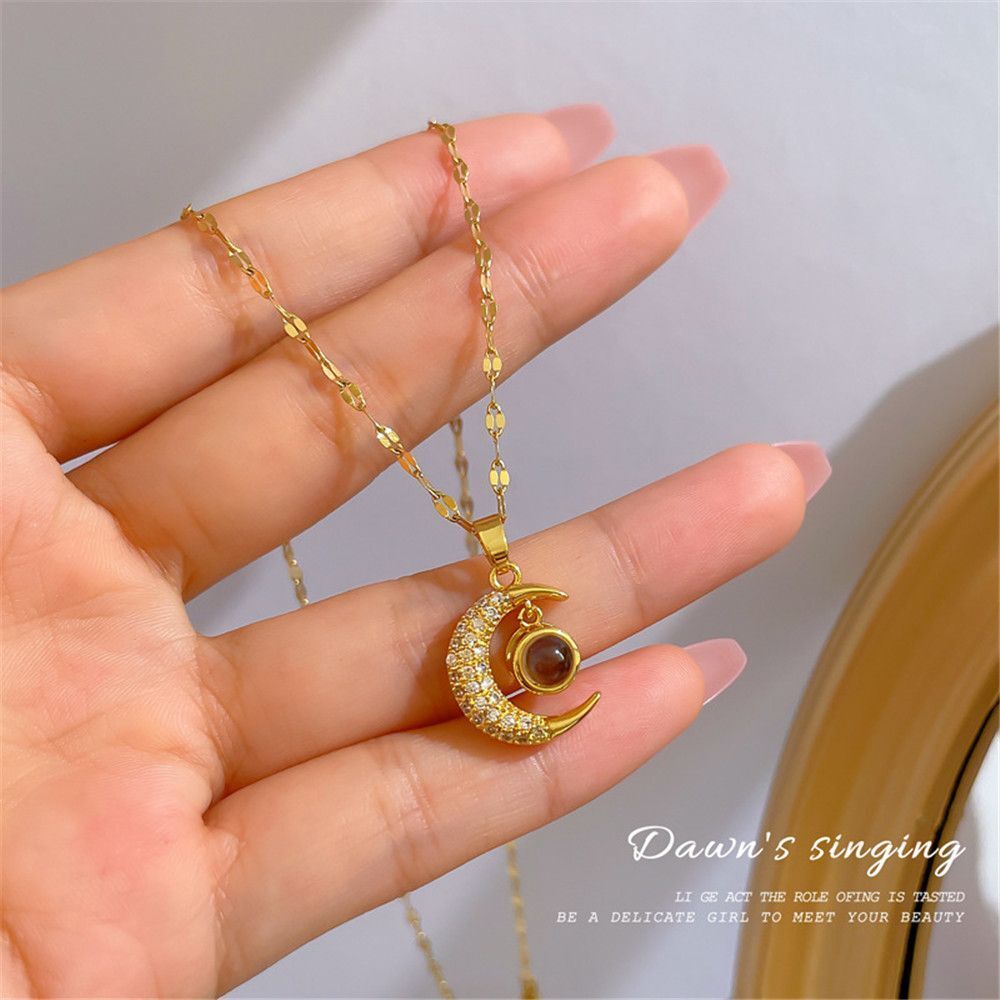 Chain Titanium Steel Chain One Hundred Languages I Love You Necklace Female