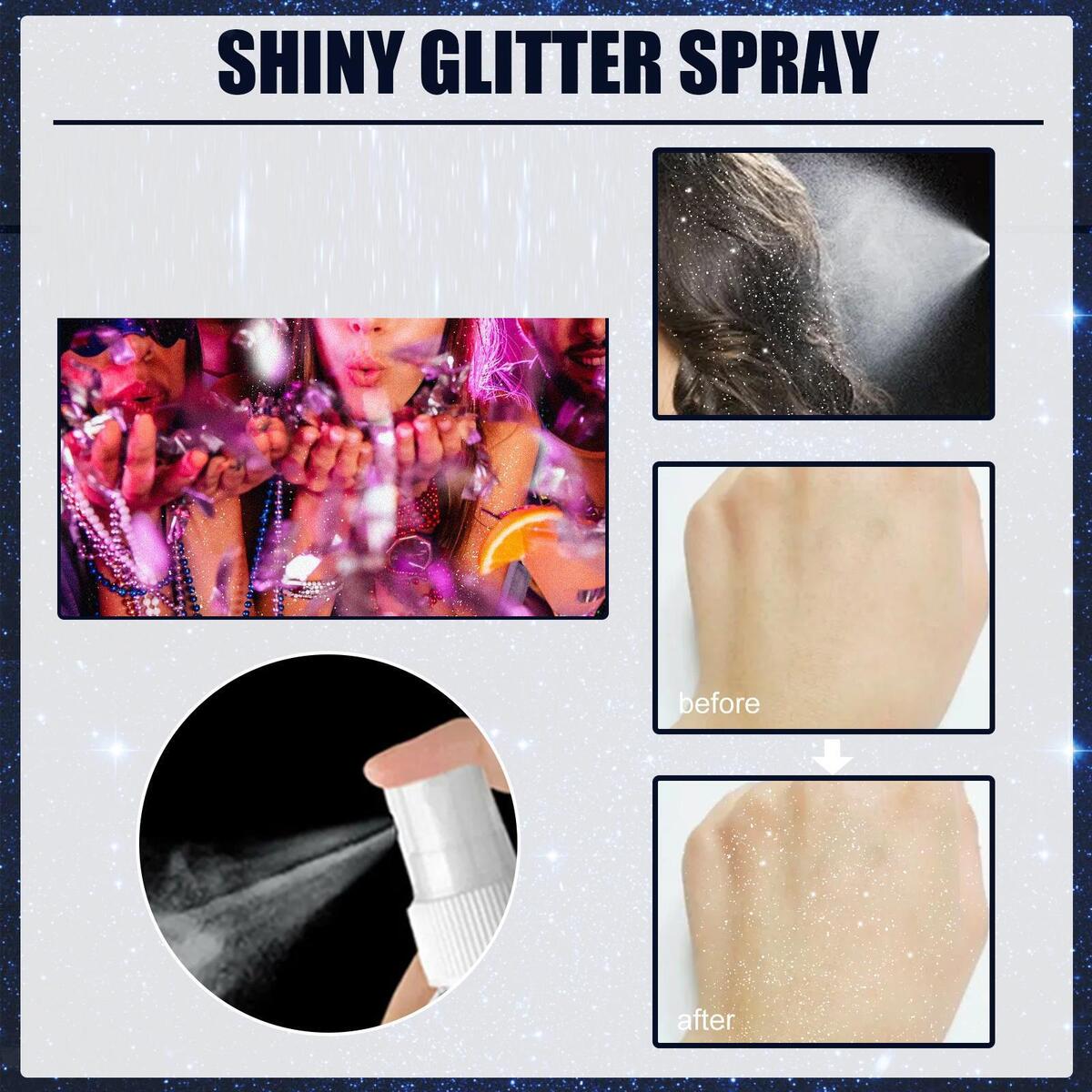 Shiny Glitter Spray 60ml/2.02fl.oz Face Highlighter for Evening Party Dating