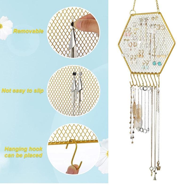 Exquisite Jewelry Display Stand with Hooks for Stud Earring Dangle Wall Hanging