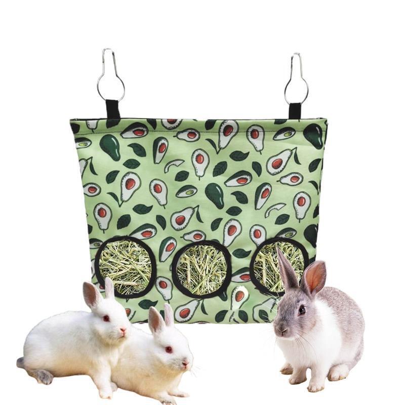 Fruit Pattern Hay Feeder Bag Rabbit Feeding Bag Outdoor and Indoor Chinchilla