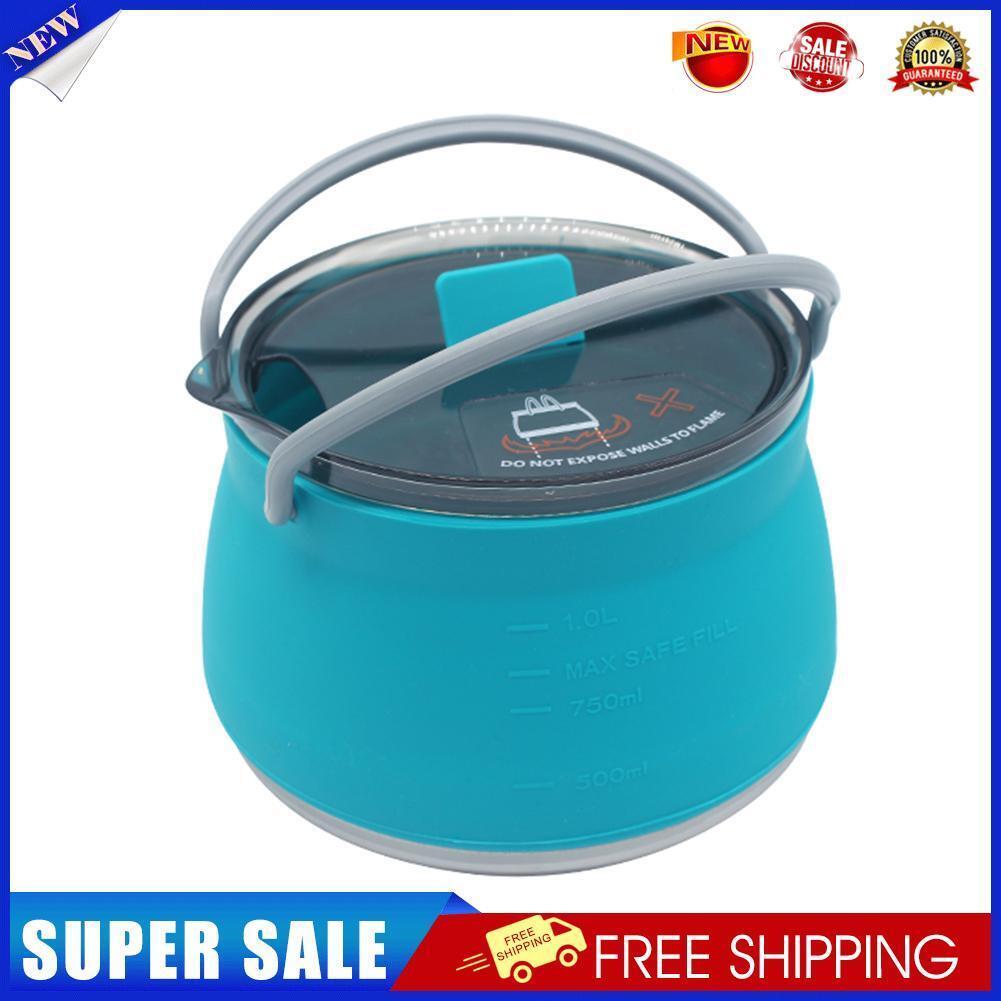 Silicone Folding Kettle Portable Tea Cooker Mini Boiling Water Pot (Blue)