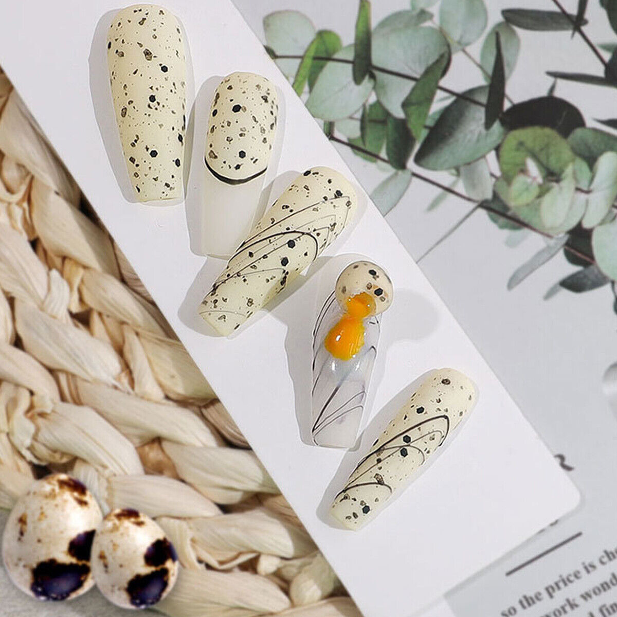 12ml Quail Egg Nail Art Polish UV Gel Varnish Eggshell DIY Acrylic Tips Manicure