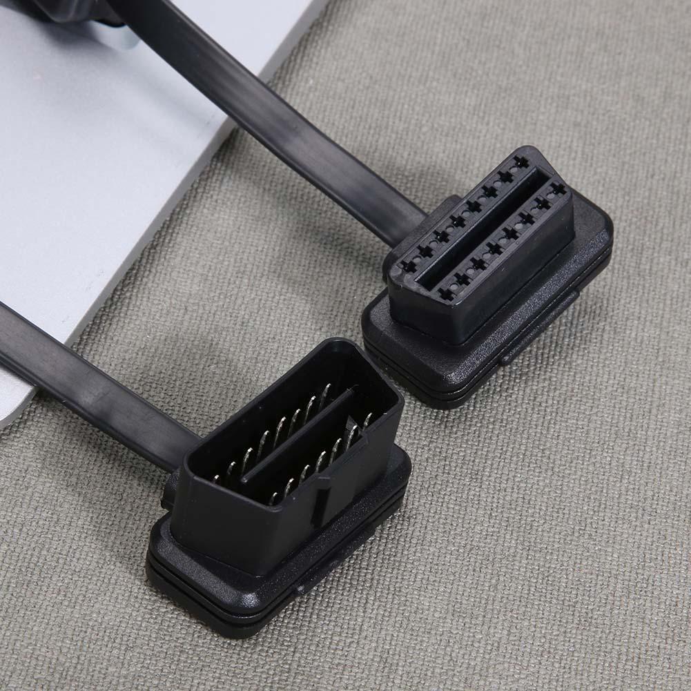 16 Pin Flat OBD 2 Auto ELM327 Extension Cable with Switch Adapter Connector