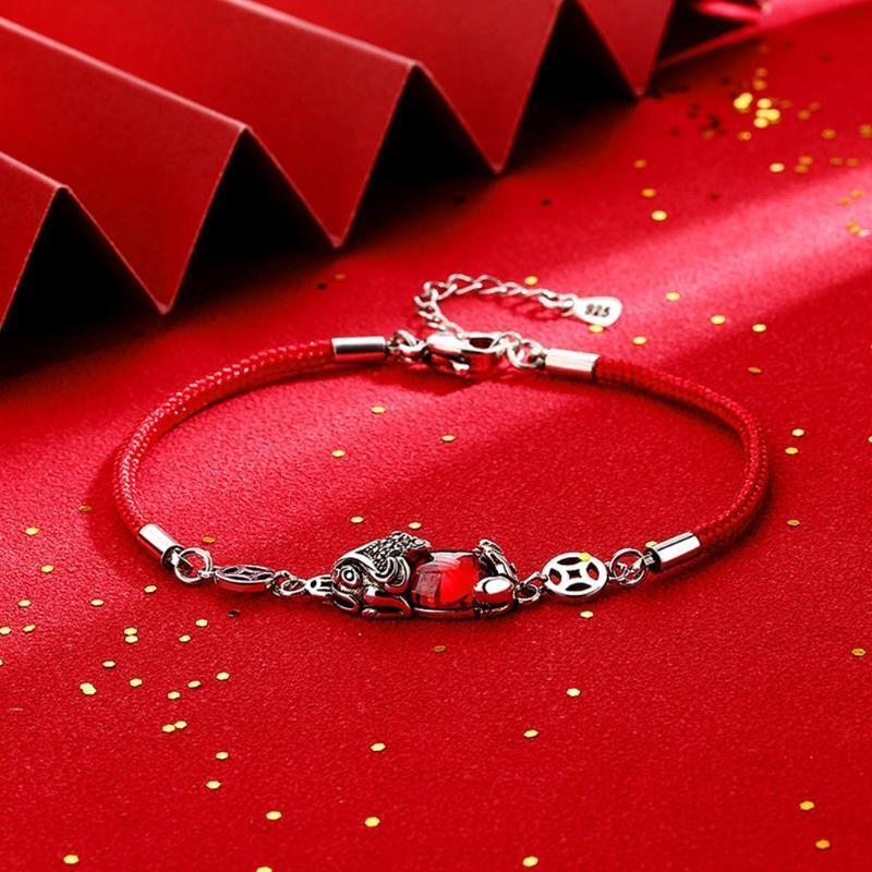 Braided Bracelet Wristband with Lobster Clasp Pixiu Brave Troops Lucky Charm