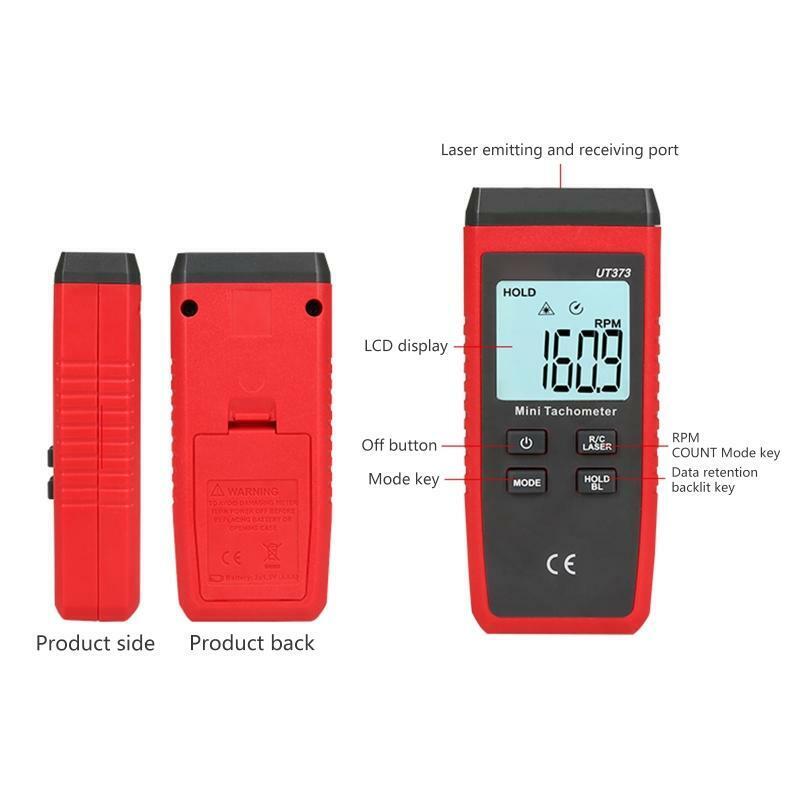 Handheld Speed Meter with Backlight Non-Contact Tachometer Max/Min Speed Gauge