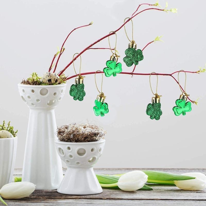 Saint Patrick's Day Ornament Lucky Clover Pendants 36 Pcs DIY Supplies