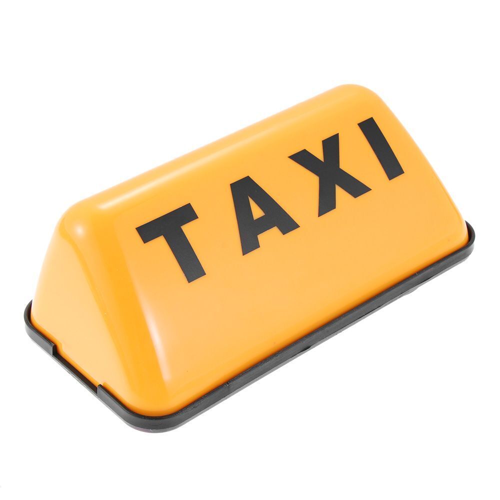 Yellow Base Adhesive Universal Taxi Sign Car Sign Lamp Cab Roof Top Topper 12V