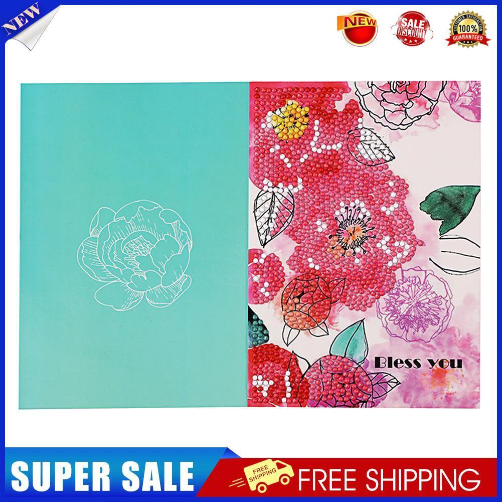 DIY Diamond Painting Flowers Greeting Card Birthday Valentine Blessing Gift